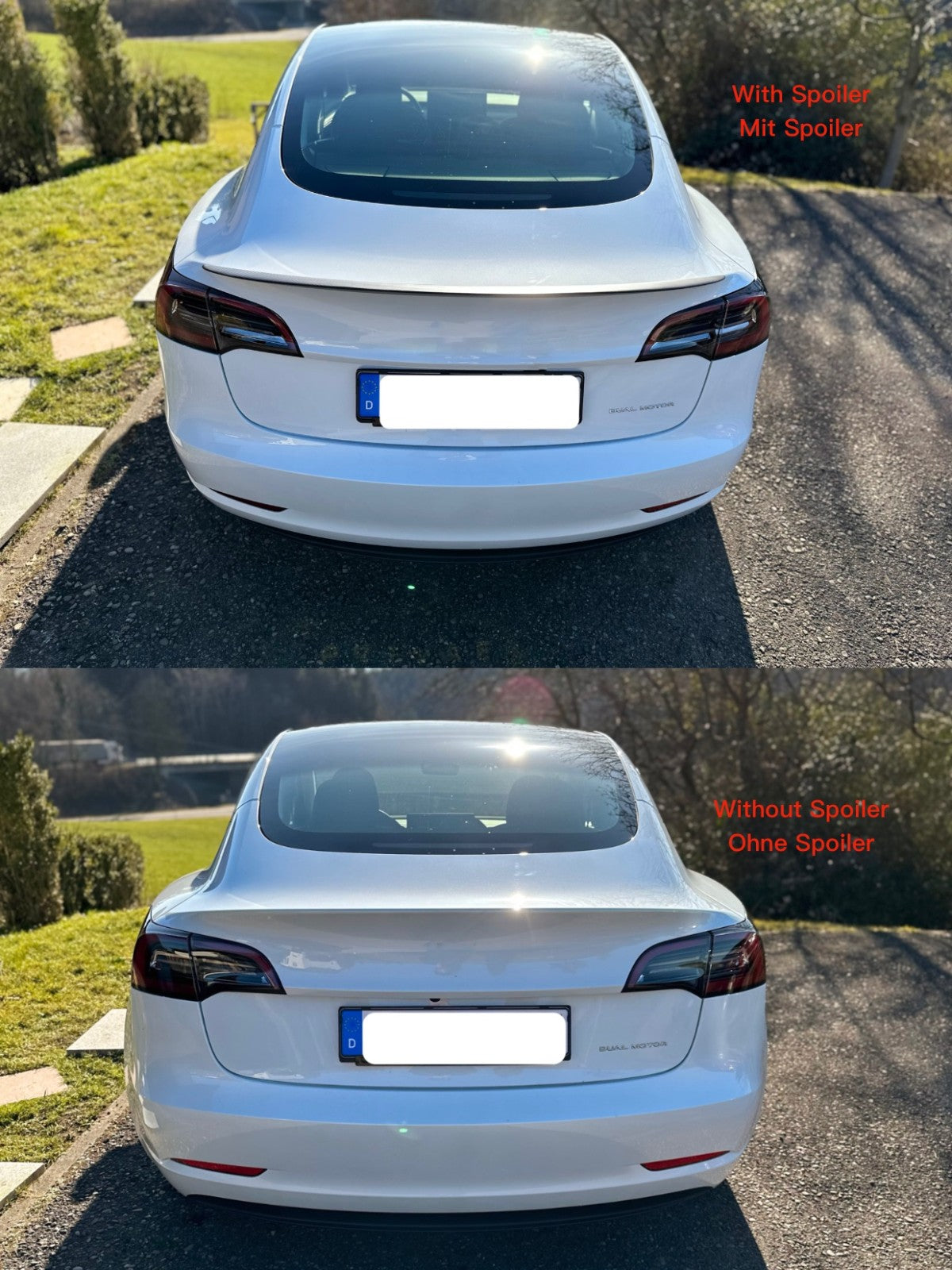 Aileron arrière à bord détachable MAX CARBON Performance pour TESLA MODEL 3