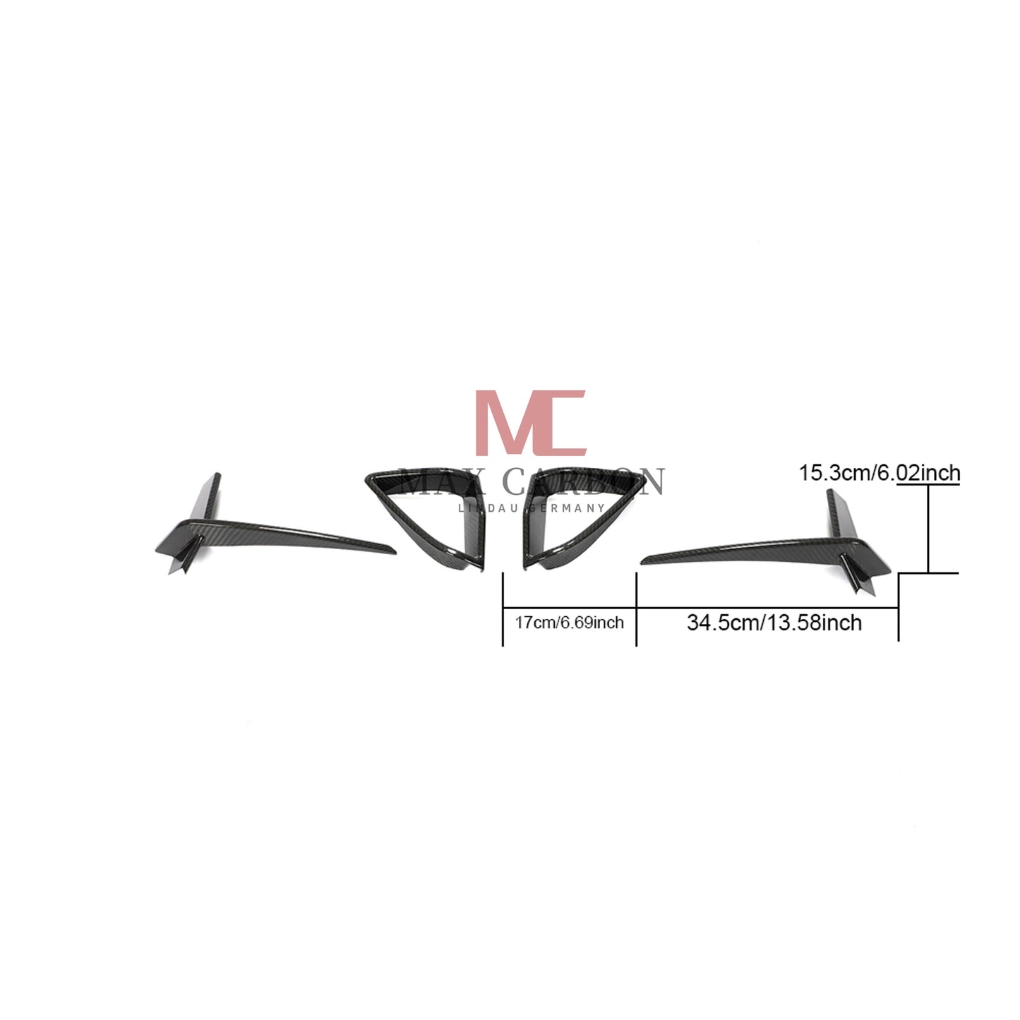 MC MAX CARBON DRY CARBON PREPREG Front Blenden AERO FLICKER für BMW G14 G15 G16 M850i