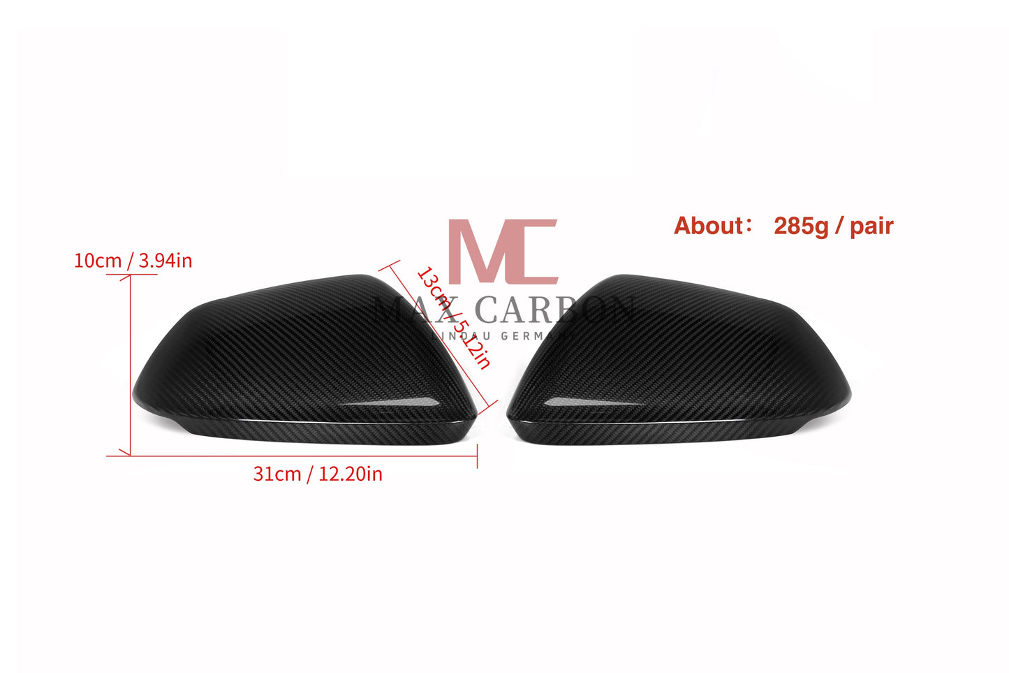 MAX CARBON Performance Ersatz Spiegelkappen für AUDI Q8 SQ8 RSQ8 4M Lamborghini Urus