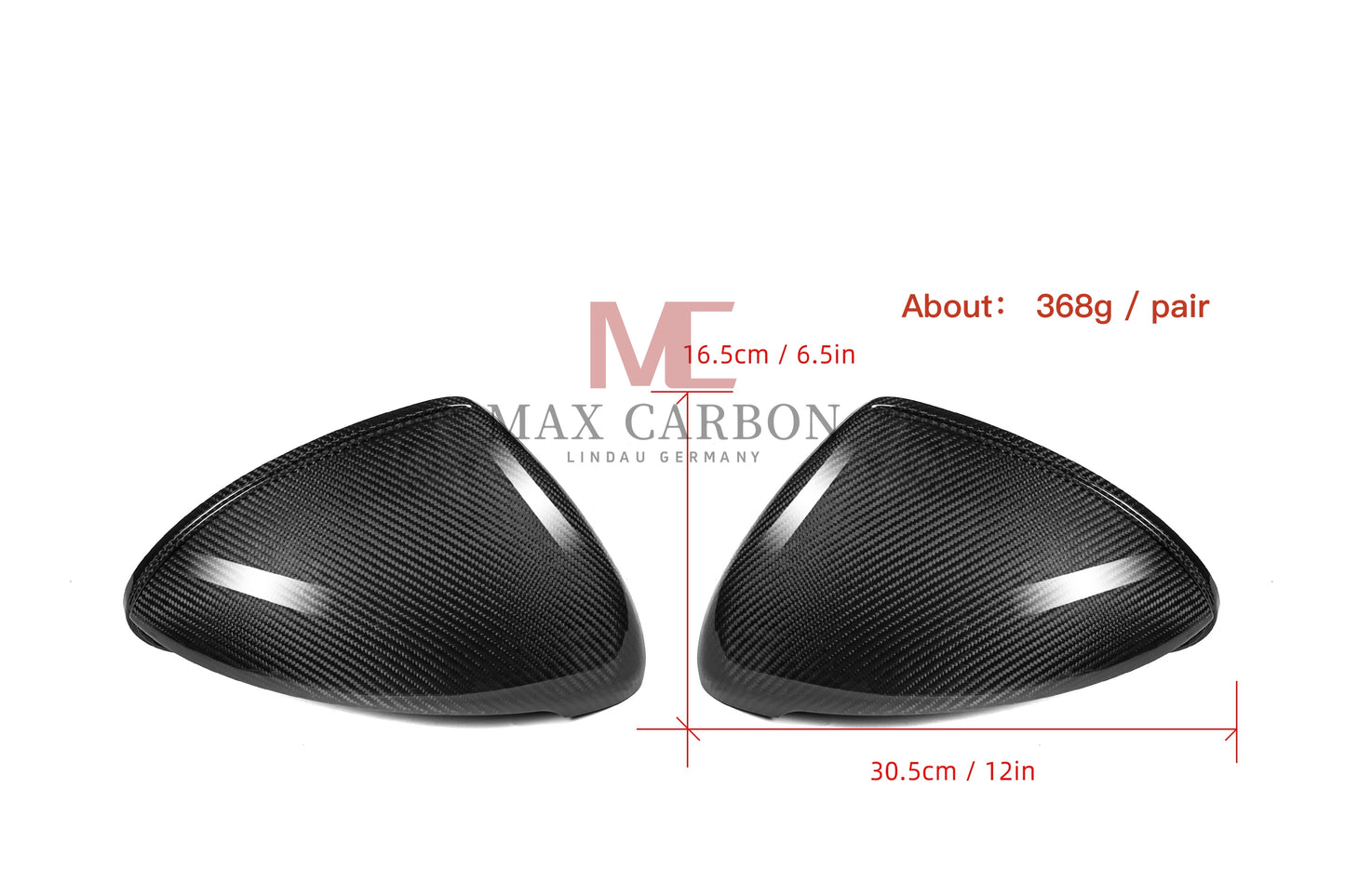 MC Performance MAX CARBON replacement mirror caps for Porsche Cayenne 958.2 92A built from 2014 to 2017