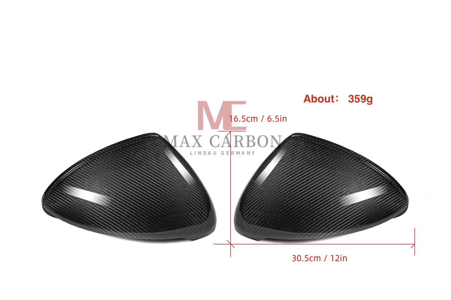 MC Performance MAX CARBON replacement mirror caps for Porsche Cayenne 958.2 92A built from 2014 to 2017