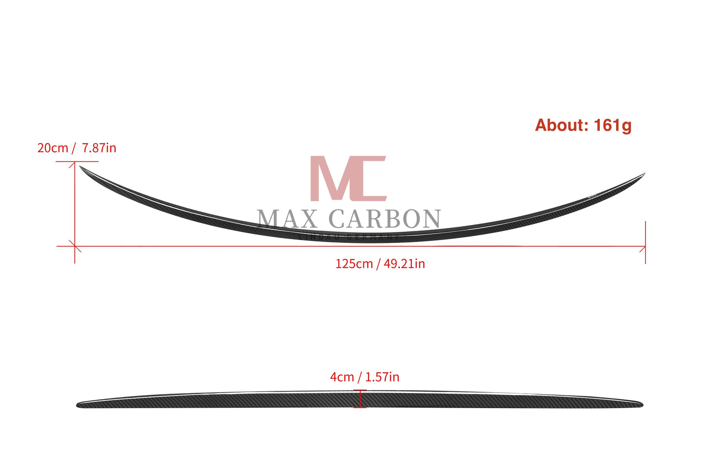 Lèvre de spoiler arrière MC MAX CARBON Performance pour Mercedes Classe C W206 C63 C43