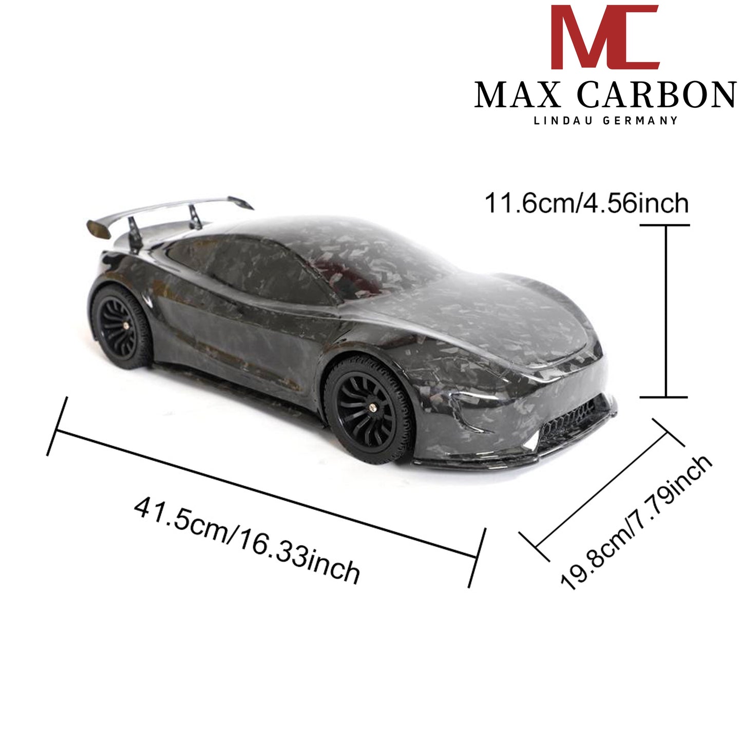 MAX CARBON Lifestyle Véritable carbone Forgé Carbone Hybride Modèle de voiture en carbone sec Préimprégné 1:18 Modèle de voiture de sport