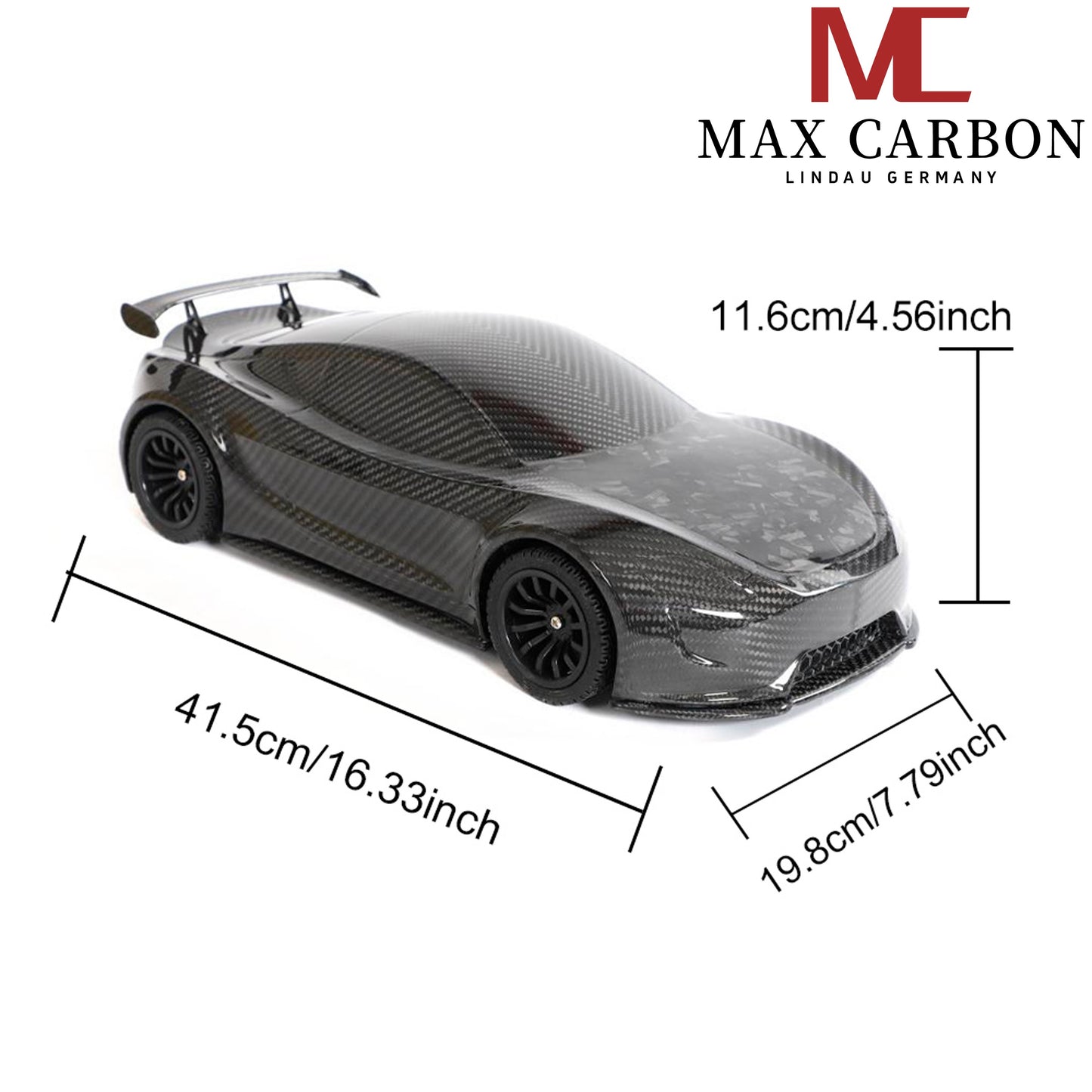 MAX CARBON Lifestyle Véritable carbone Forgé Carbone Hybride Modèle de voiture en carbone sec Préimprégné 1:18 Modèle de voiture de sport