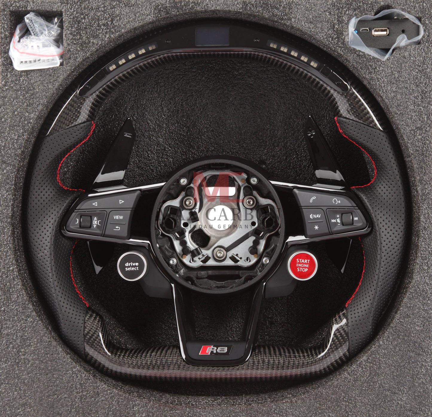 Volant Intelligent MC MAX CARBON Performance Carbone Sec LED Sport pour Audi R8 4S