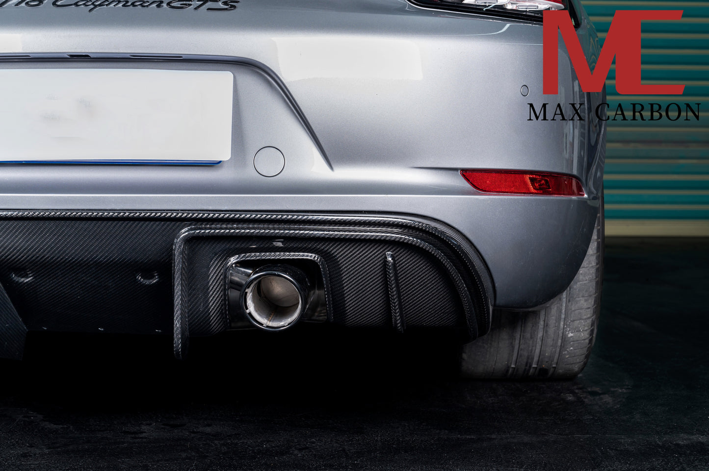 Diffuseur arrière de rechange en carbone MAX CARBON DRY pour Porsche 718 982 Cayman Boxster S GTS avec garnitures d'échappement en noir