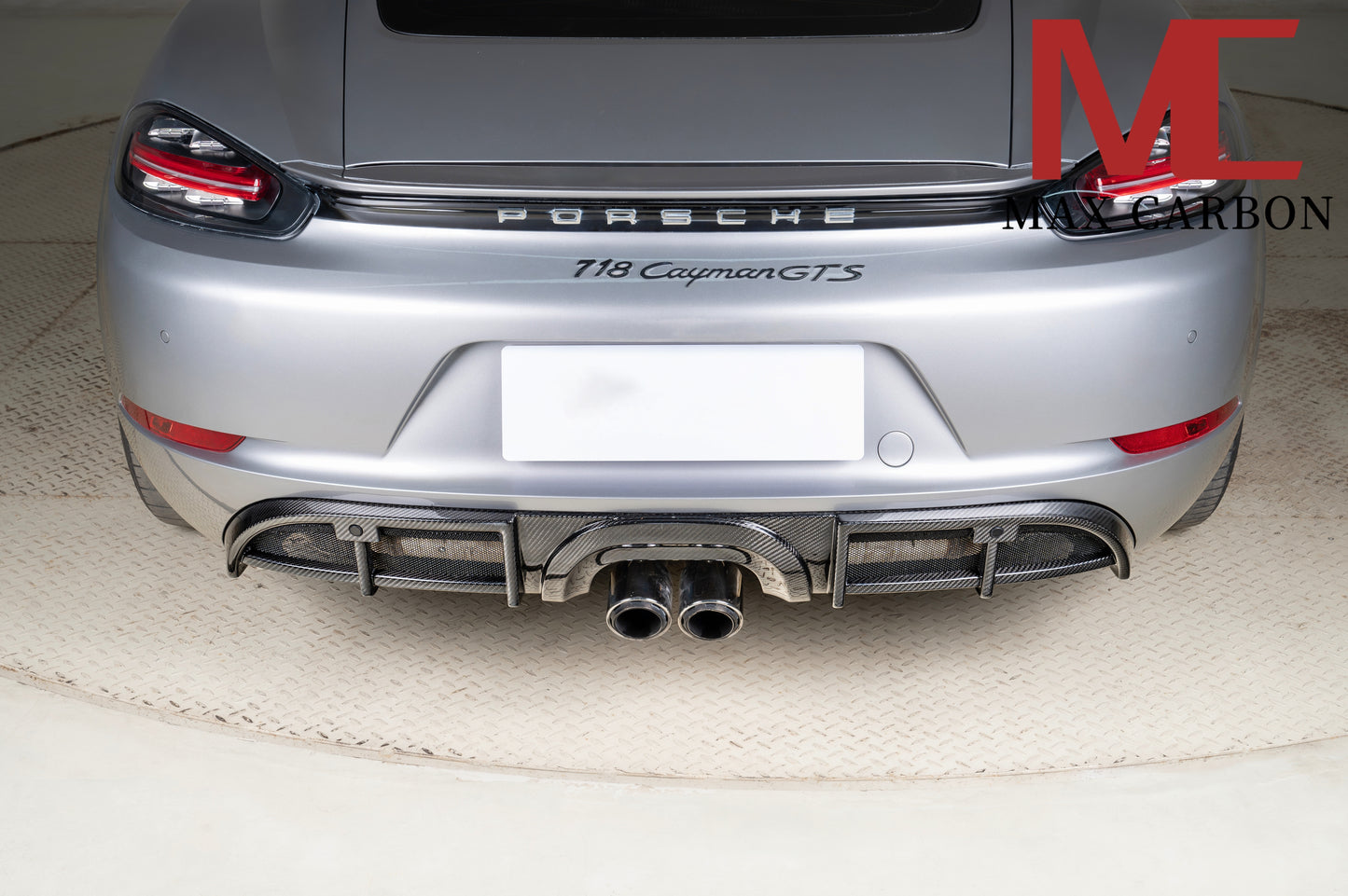 Diffuseur de remplacement pour diffuseur arrière en carbone MAX CARBON DRY adapté à Porsche 718 982 Cayman Boxster