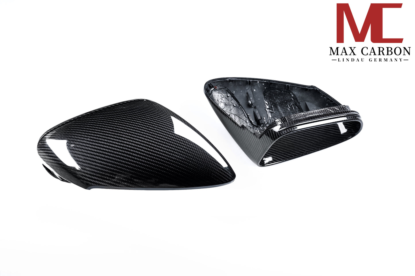 Coques de rétroviseurs de rechange en carbone sec d'origine MAX CARBON Performance pour Porsche 911 992 Taycan