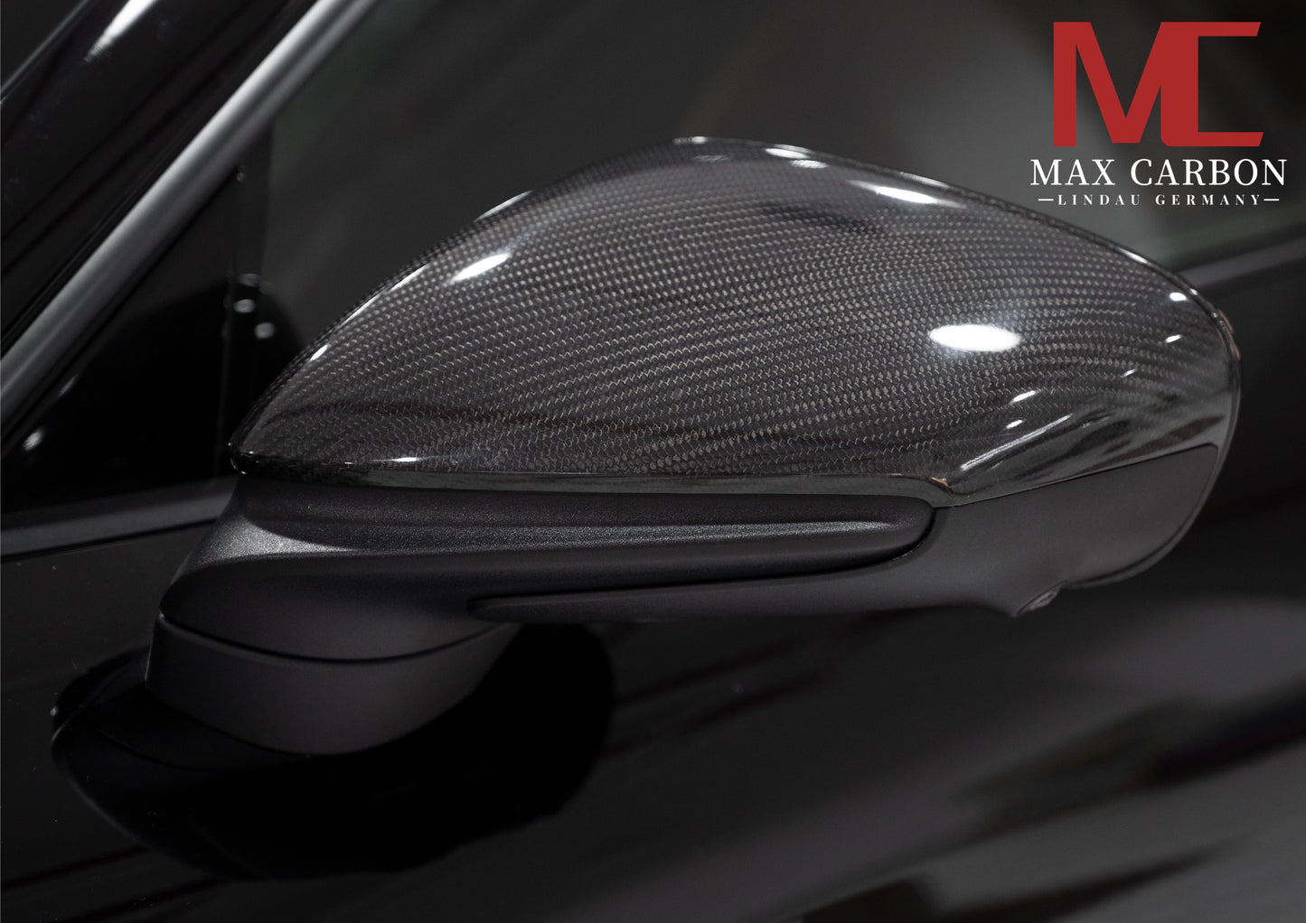 Coques de rétroviseurs de rechange en carbone sec d'origine MAX CARBON Performance pour Porsche 911 992 Taycan