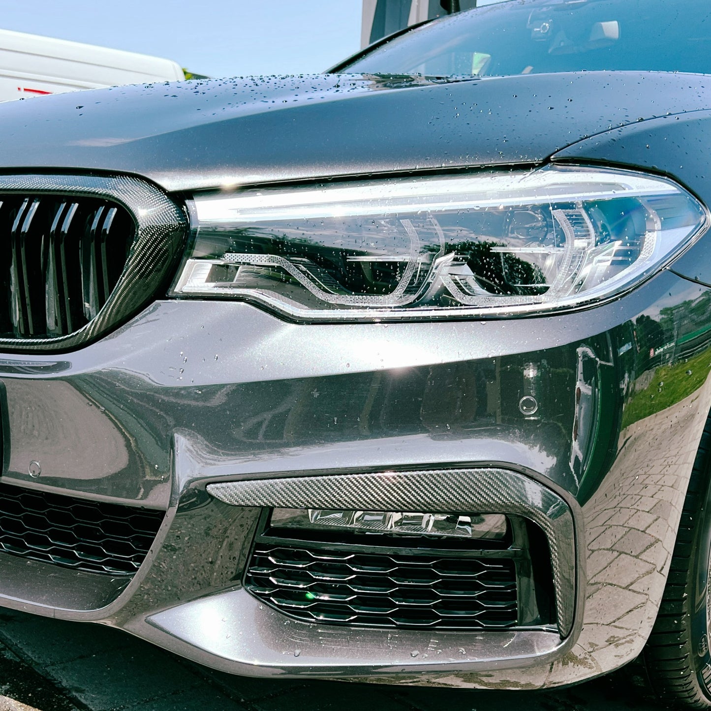 Couvercle de rabat avant MAX CARBON Performance, lèvre avant de conduit d'air pour BMW G30 G31 avec paquet M avant LCI