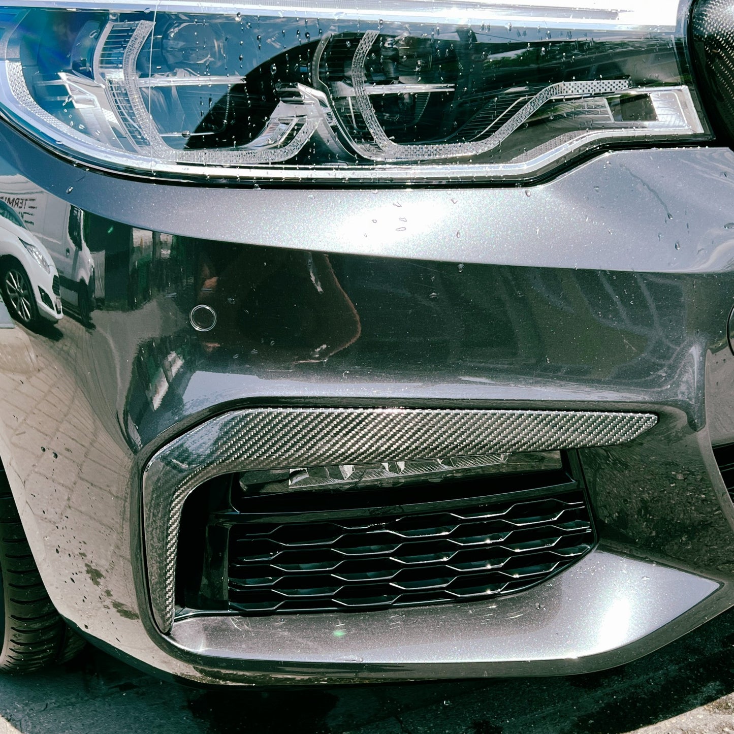 Couvercle de rabat avant MAX CARBON Performance, lèvre avant de conduit d'air pour BMW G30 G31 avec paquet M avant LCI