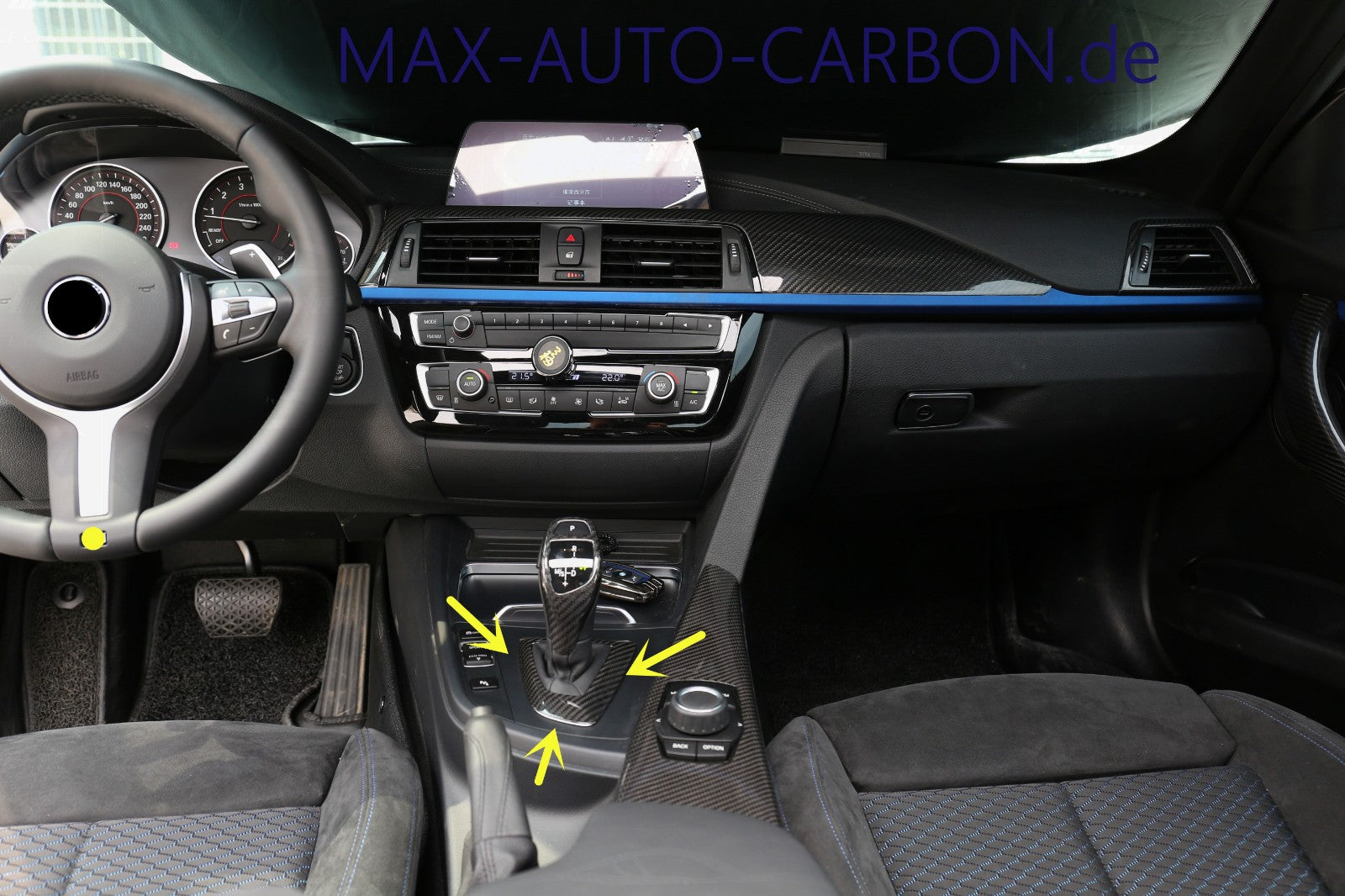 MAX CARBON Performance Schaltknauf Mittelkonsole Trim Center für BMW 1er 2er 3er 4er X1