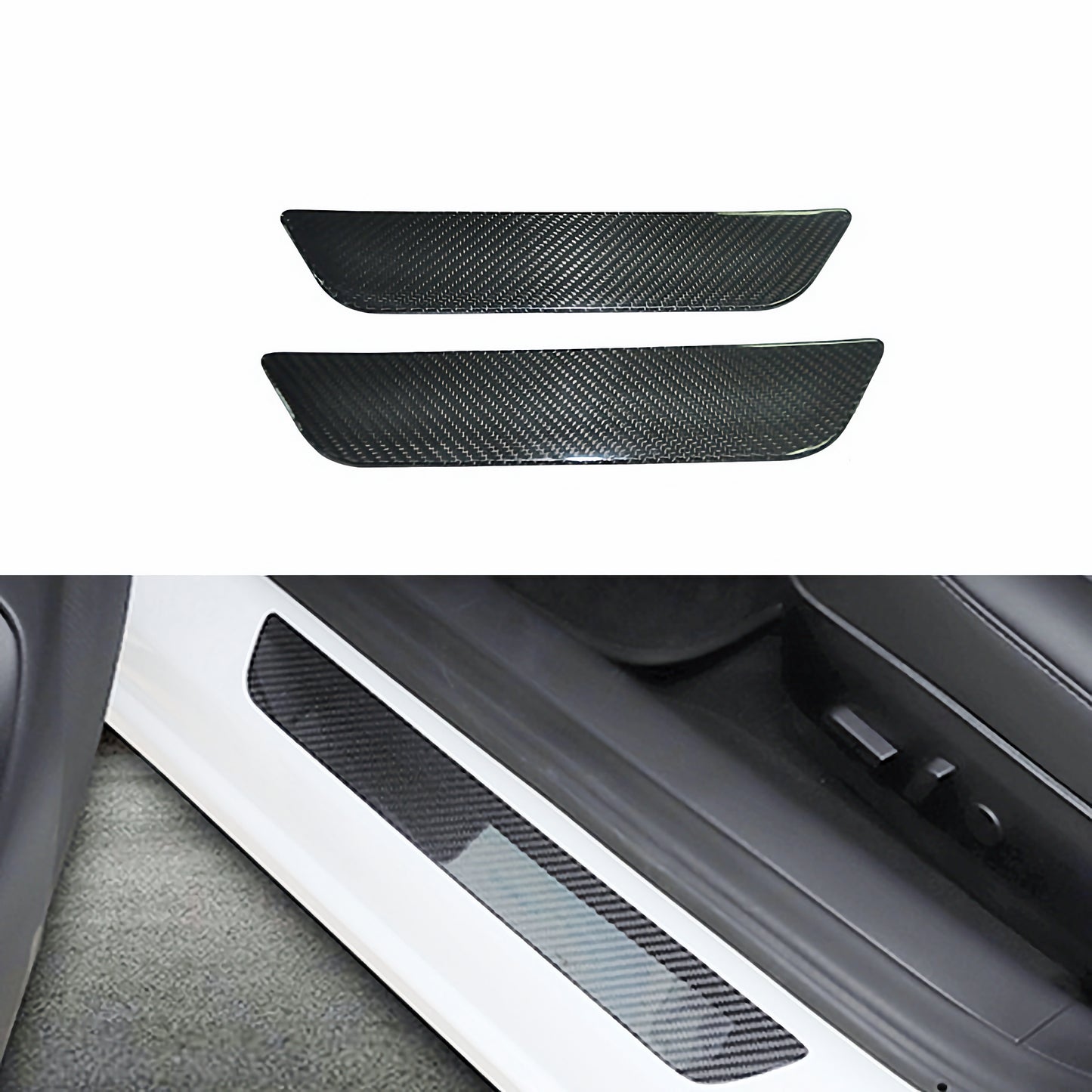 Fixation de garniture de seuil de porte MAX CARBON Performance DOOR dans un ensemble pour TESLA MODEL 3 MODEL Y