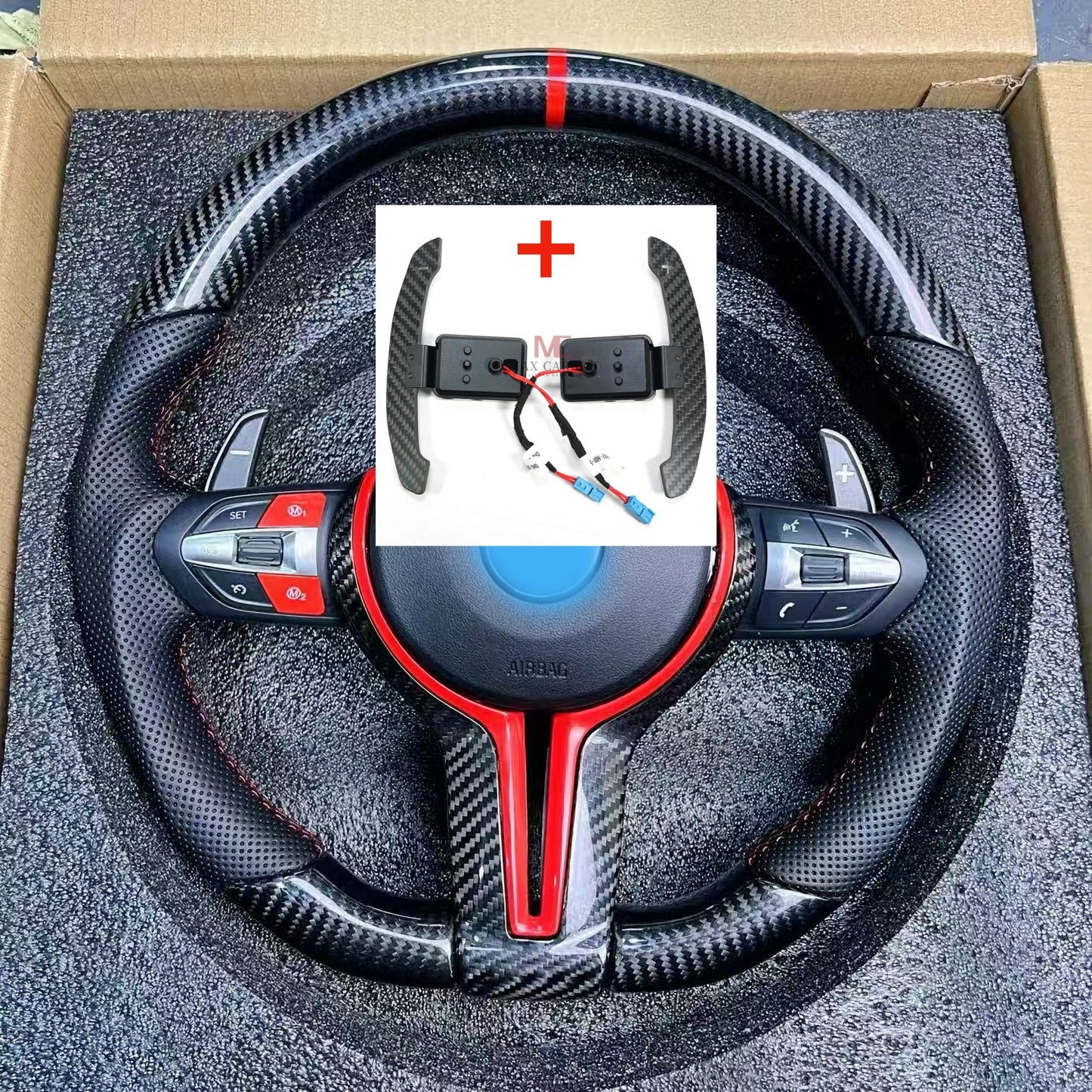 MAX CARBON Dry Carbon Lenkrad Ersatz für BMW M2 M3 M4 F87 F80 F82 F83  ohne Airbag und Tasten