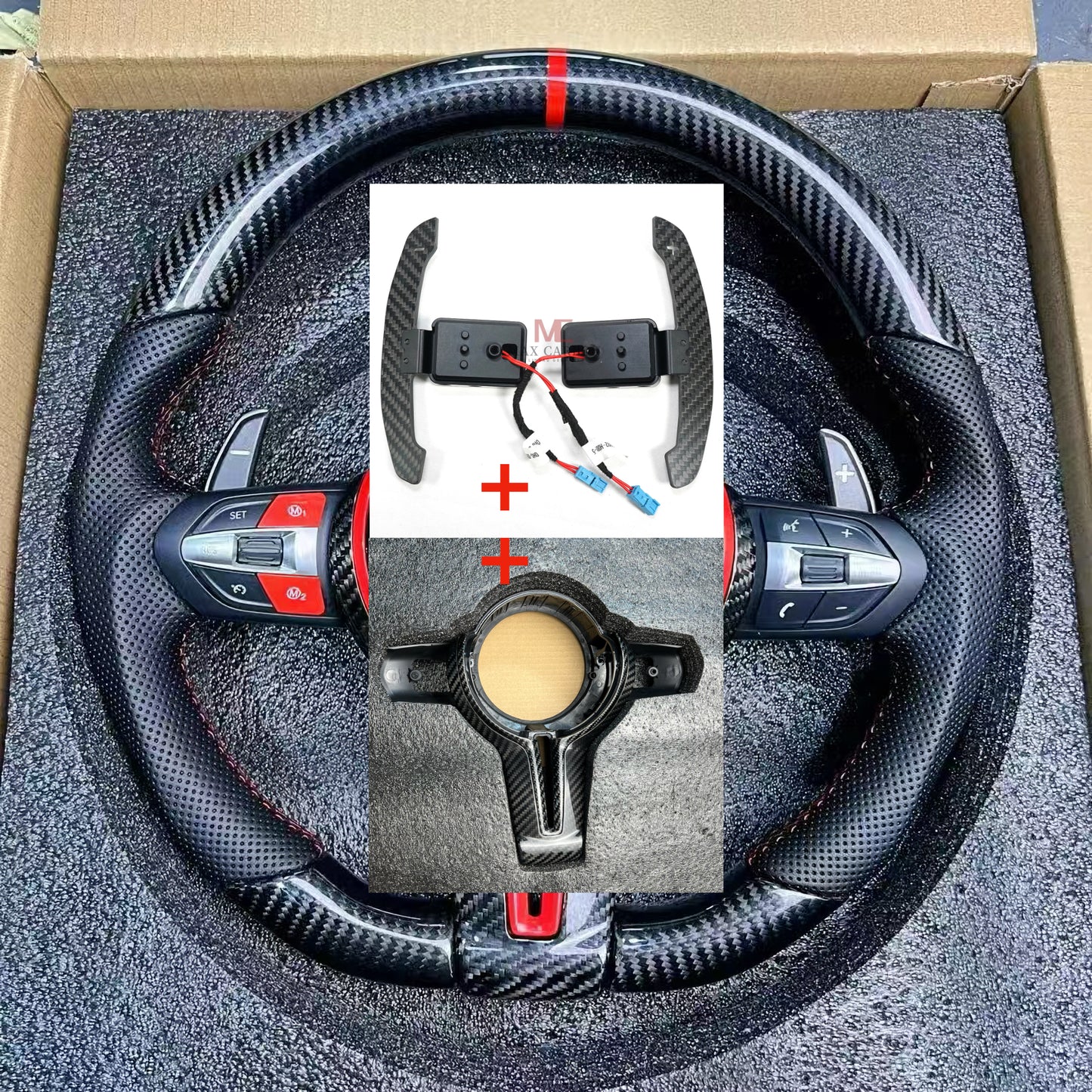 MAX CARBON Dry Carbon Lenkrad Ersatz für BMW M2 M3 M4 F87 F80 F82 F83  ohne Airbag und Tasten