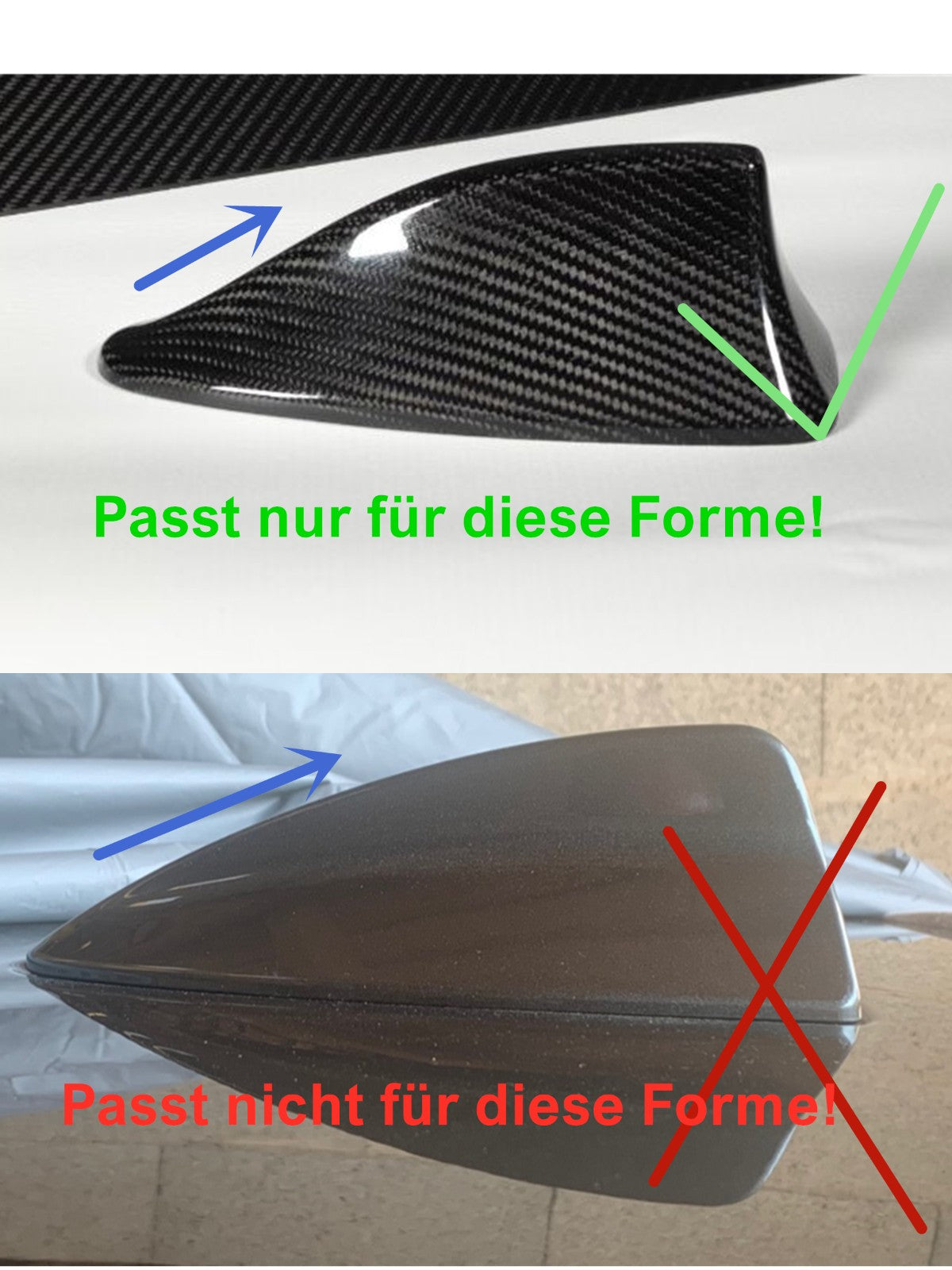 MAX CARBON Performance Shark Fin Antenne Hülle Blenden für BMW 5er F10 F11 6er F12 7er F10 F11 F18 M5 F01 F02 nur für vor LCI