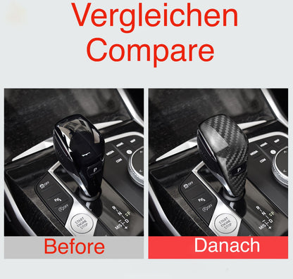 MAX CARBON Performance Schaltknauf Shift Blenden Trim für BMW 1er F40 2er F44 3er G20 G21 4er G22 G23 G26 Z4 G29 X1 F48 X2 F39 X3 G01 X4 G02