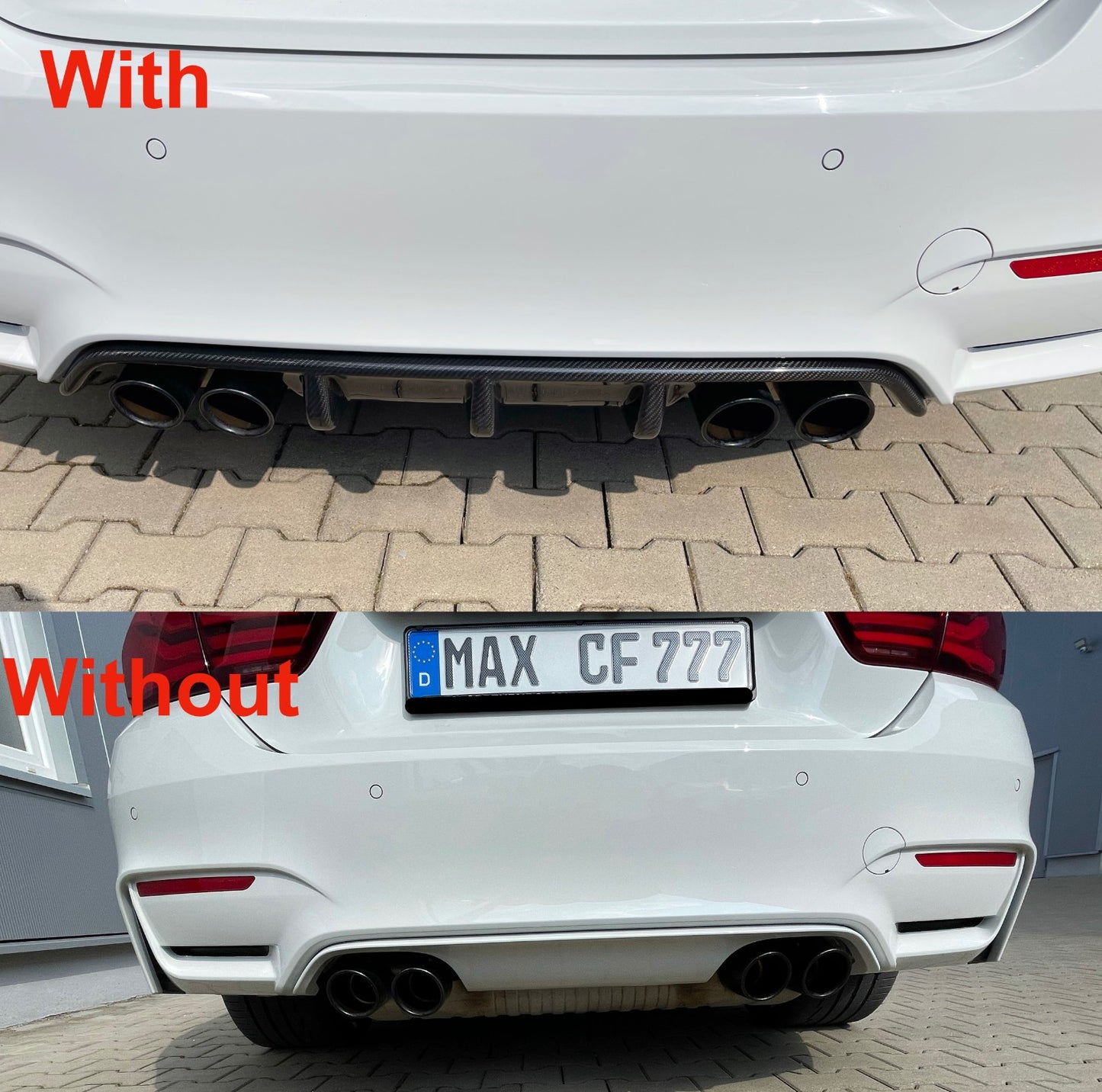 MC MAX CARBON Diffuseur préimprégné de carbone sec de remplacement pour BMW M3 F80 M4 F82 F83 