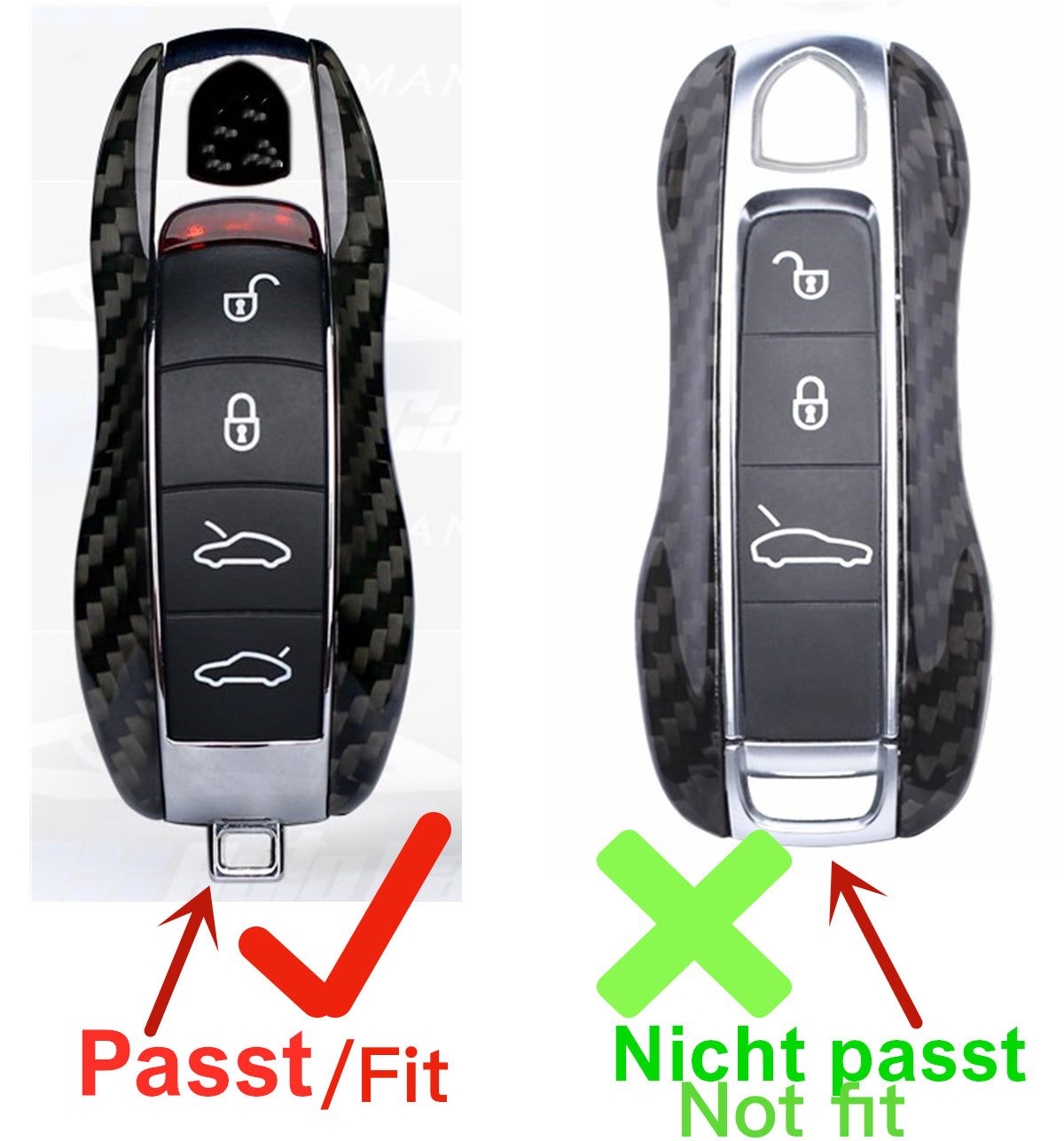 MAX CARBON Premium Schlüssel Gehäuse Ersatz passend für Porsche 911 Cayenne Macan 718 Panamera Cayman Boxster
