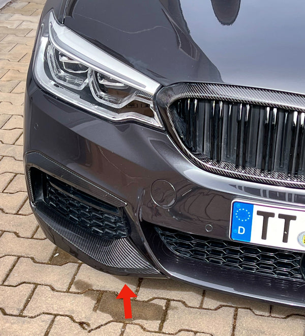 MAX CARBON Performance Front Flaps Blende Luftführung Frontlippe für BMW G30 G31 mit M Paket vor LCI