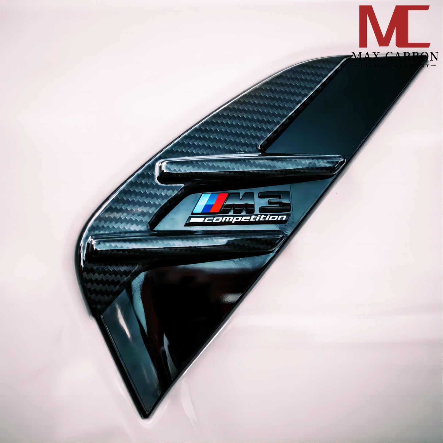 MAX CARBON Dry Carbon Aufsatz Zierleiste Lufteinlass Kotflügel für BMW M3 G80 G81 M4 G82 G83