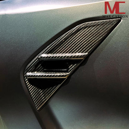 MAX CARBON Dry Carbon Kotflügel Lufteinlässe Zierleiste Ersatz für BMW M3 G80 G81 M4 G82 G83