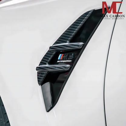 MAX CARBON Dry Carbon Aufsatz Zierleiste Lufteinlass Kotflügel für BMW M3 G80 G81 M4 G82 G83