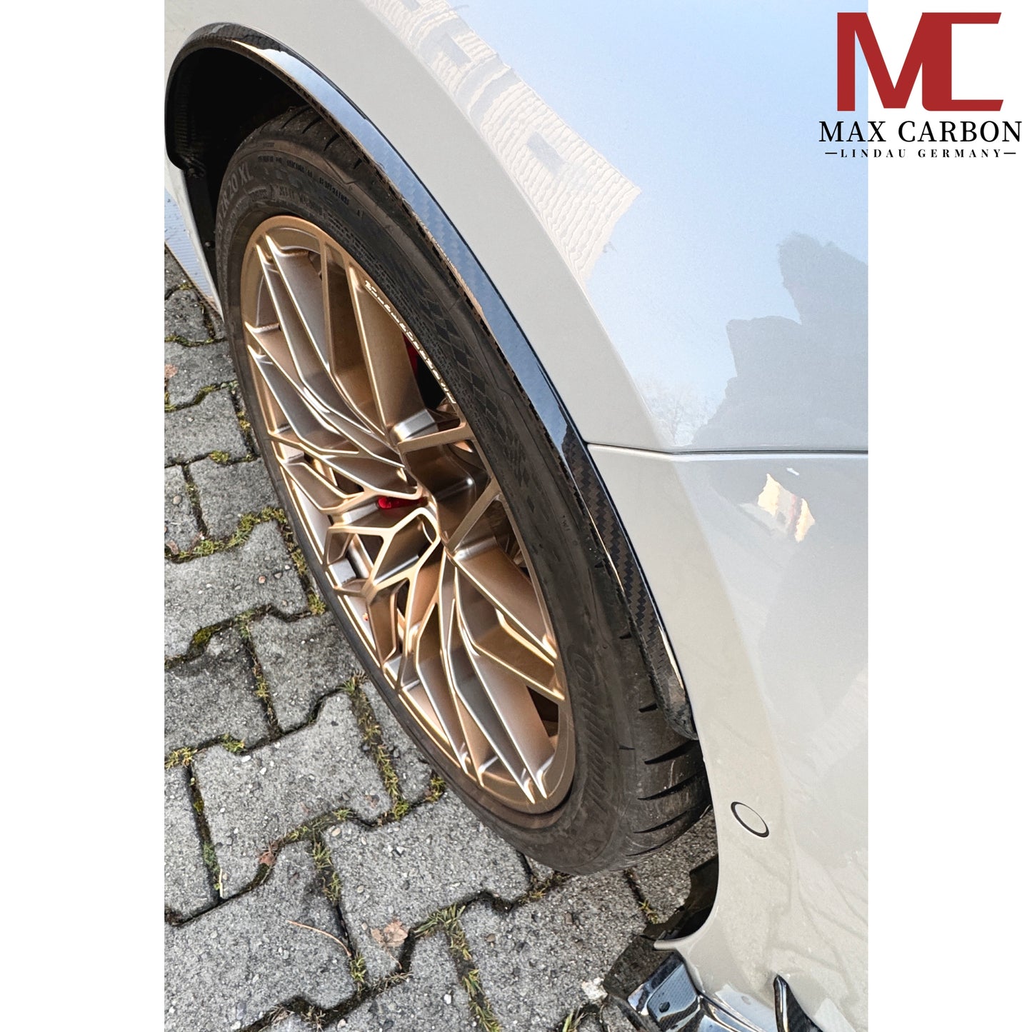 MAX CARBON Dry Carbon Vorderradschutz Radhaus Abdeckung passt für BMW M3 G80 G81
