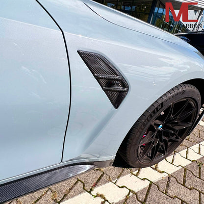MAX CARBON Dry Carbon Kotflügel Lufteinlässe Zierleiste Ersatz für BMW M3 G80 G81 M4 G82 G83