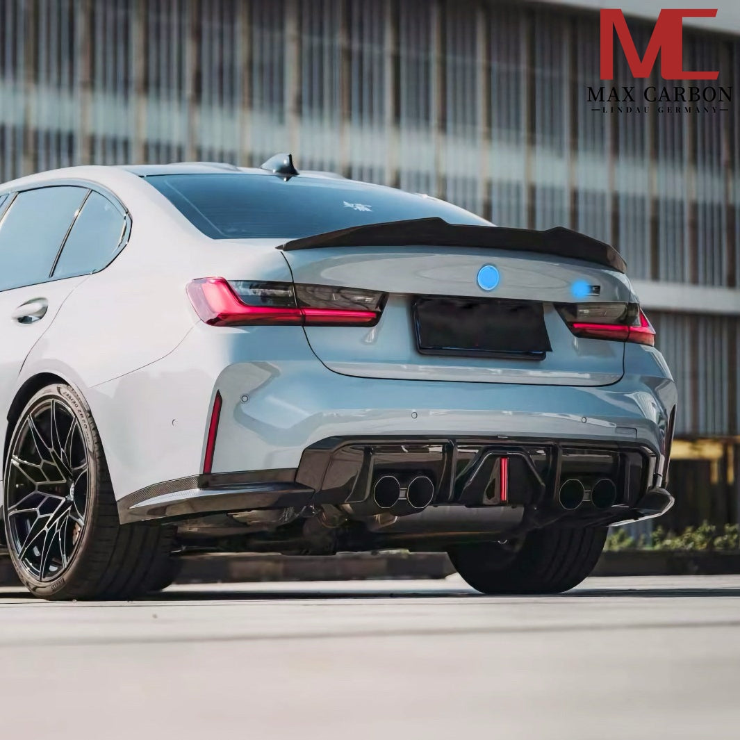 MAX CARBON Dry Carbon Sport Heckspoiler Hecklippe Spoiler Große Lippe für BMW M4 G82 4er G22 BIG Style