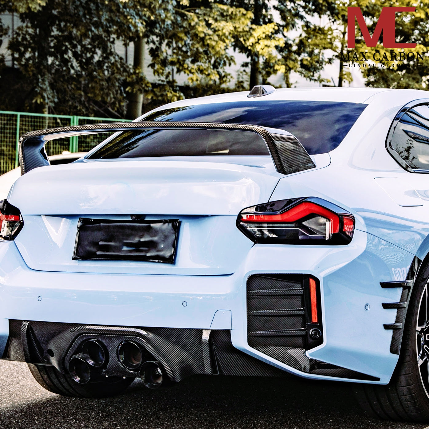 MAX CARBON Performance Dry Carbon Rear Spoiler Rear Wing Flowed Through for BMW M2 G87 2 Series G42 
