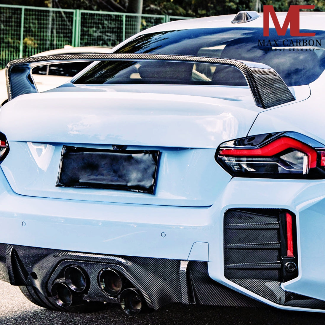 MAX CARBON Performance Dry Carbon Rear Spoiler Rear Wing Flowed Through for BMW M2 G87 2 Series G42 
