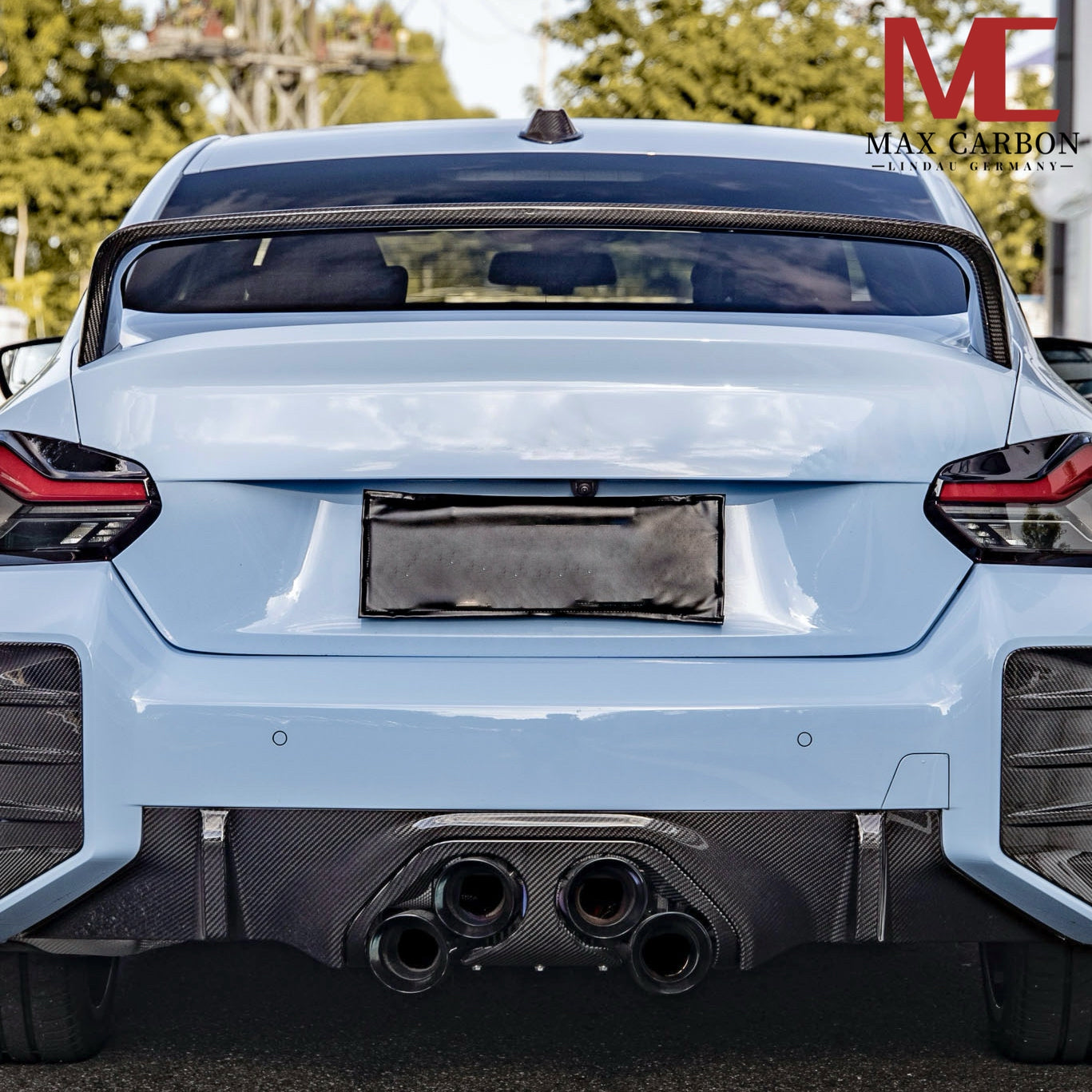 MAX CARBON Performance Dry Carbon Rear Spoiler Rear Wing Flowed Through for BMW M2 G87 2 Series G42 