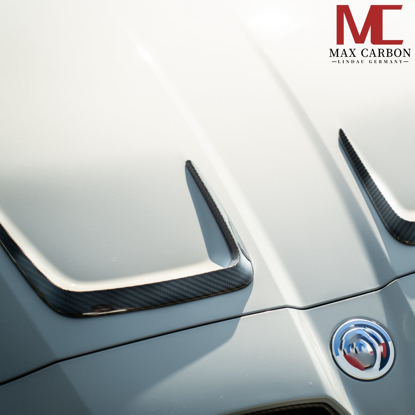 MAX CARBON Ensemble de lèvre avant de fixation de capot avant en carbone sec pour BMW G80 G81 G82 G83 M3 M4 