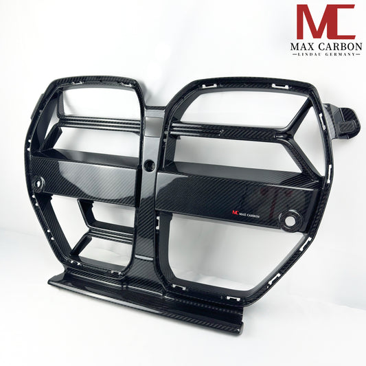 MAX CARBON Premium Dry Carbon Front Kühlergrill Nieren Gitter für BMW M3 M4 G80 G81 G82 G83 CSL