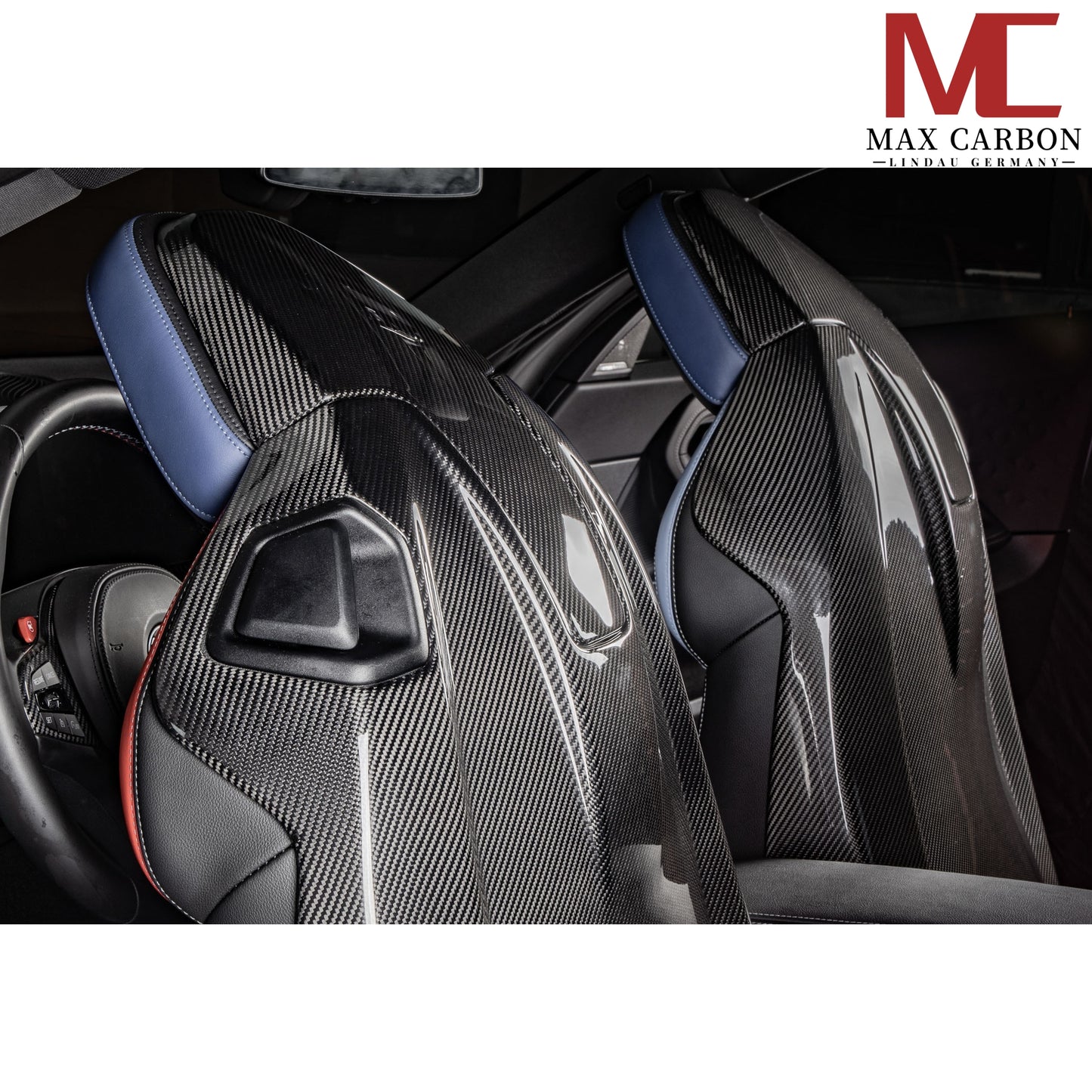 MAX CARBON Performance Komplett Carbon Sitz Aufkleben Blenden für BMW M3 G80 G81 X3M X4M F97 F98 M2 G87 M4 G82 G83 M8 F92 F81