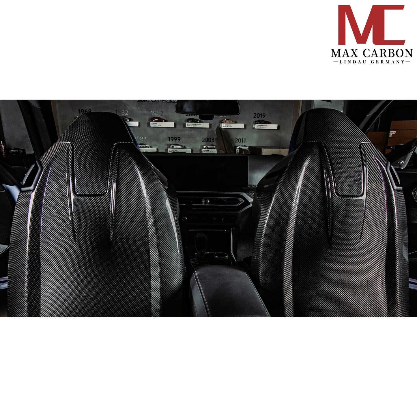 MAX CARBON Performance Komplett Carbon Sitz Aufkleben Blenden für BMW M3 G80 G81 X3M X4M F97 F98 M2 G87 M4 G82 G83 M8 F92 F81