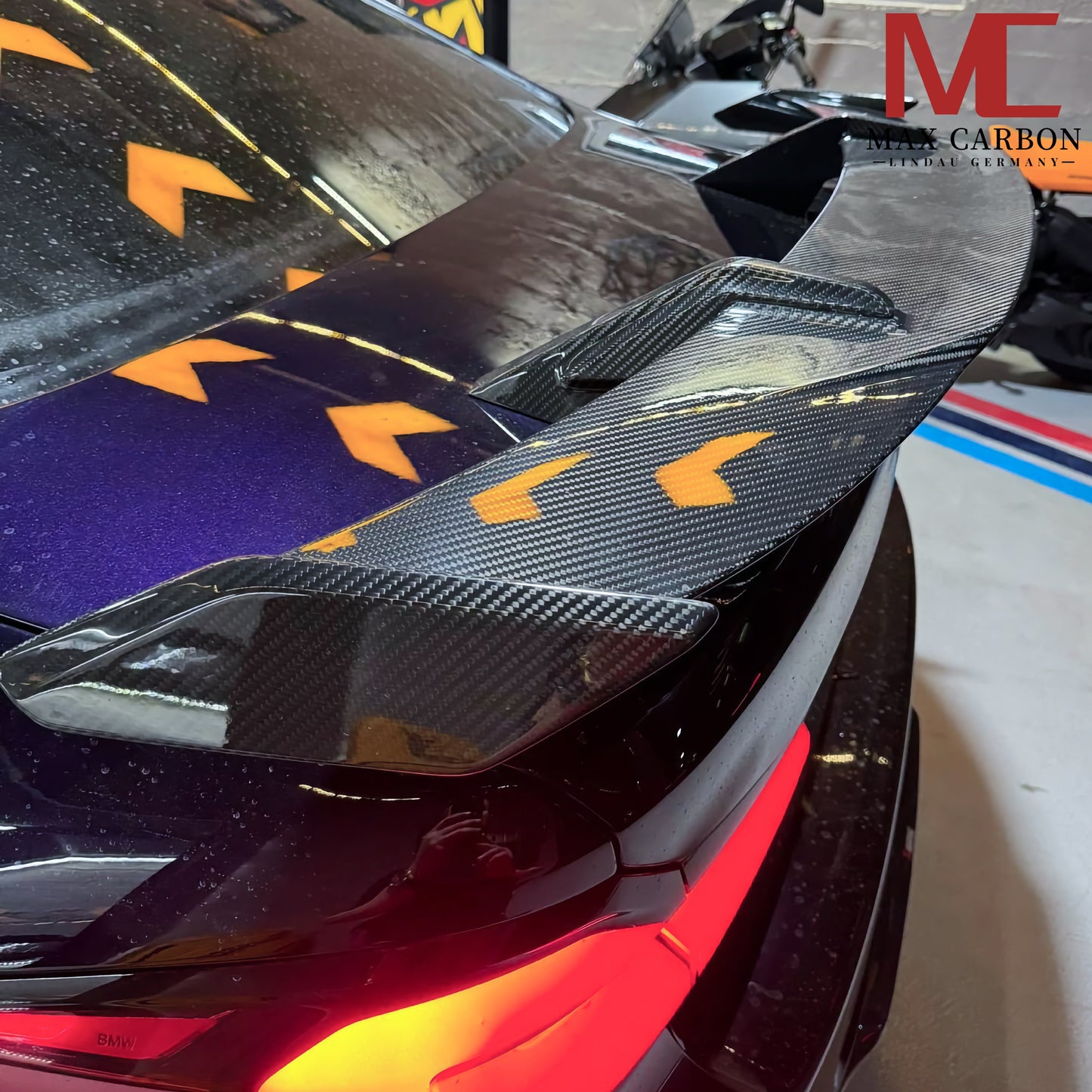 MAX CARBON Performance Dry Carbon Heckspoiler Heckflügel durchströmt für BMW G22 4er G82 M4 G80 M3 M2 G87