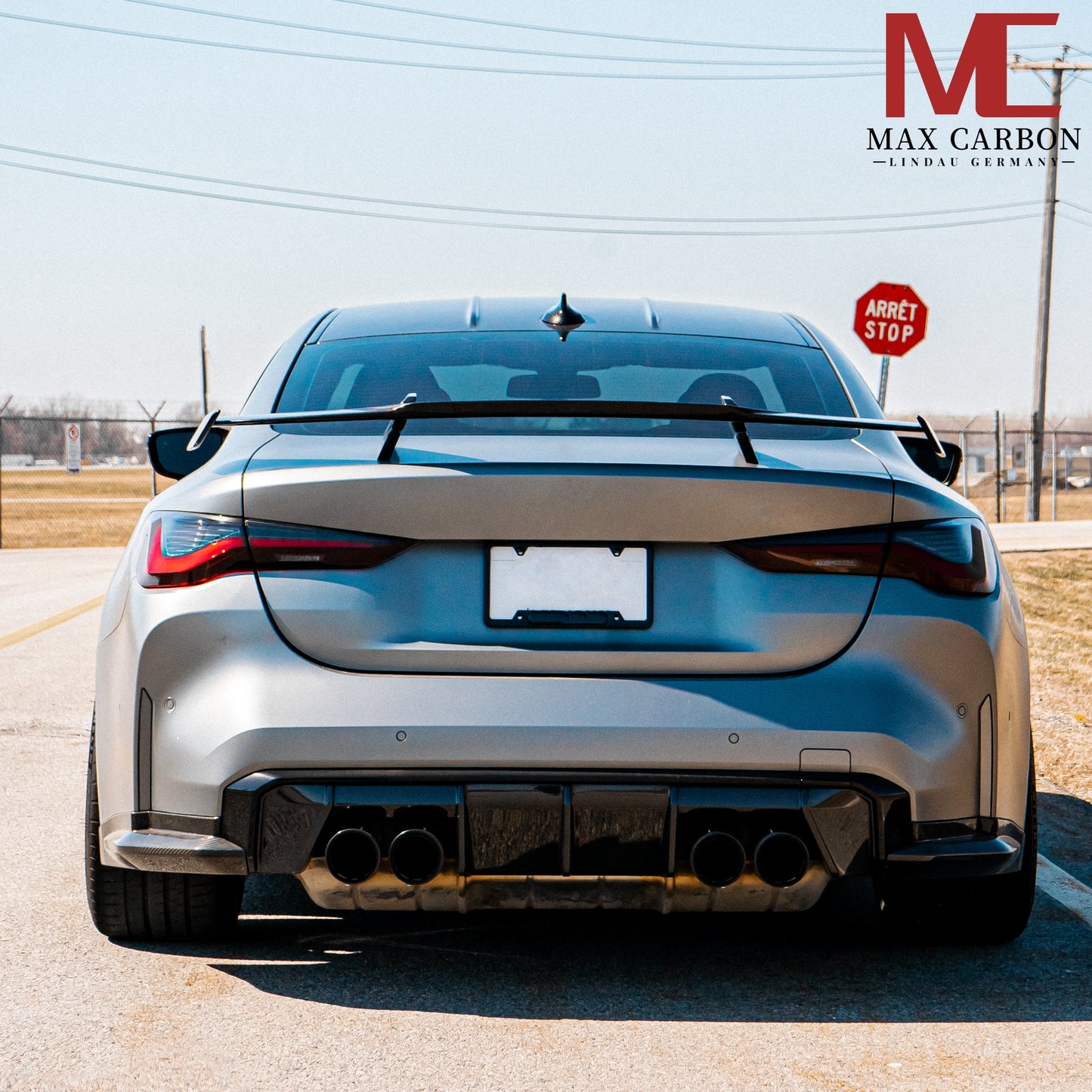 MAX CARBON Performance Dry Carbon Heckspoiler Heckflügel durchströmt für BMW G22 4er G82 M4 G80 M3 M2 G87