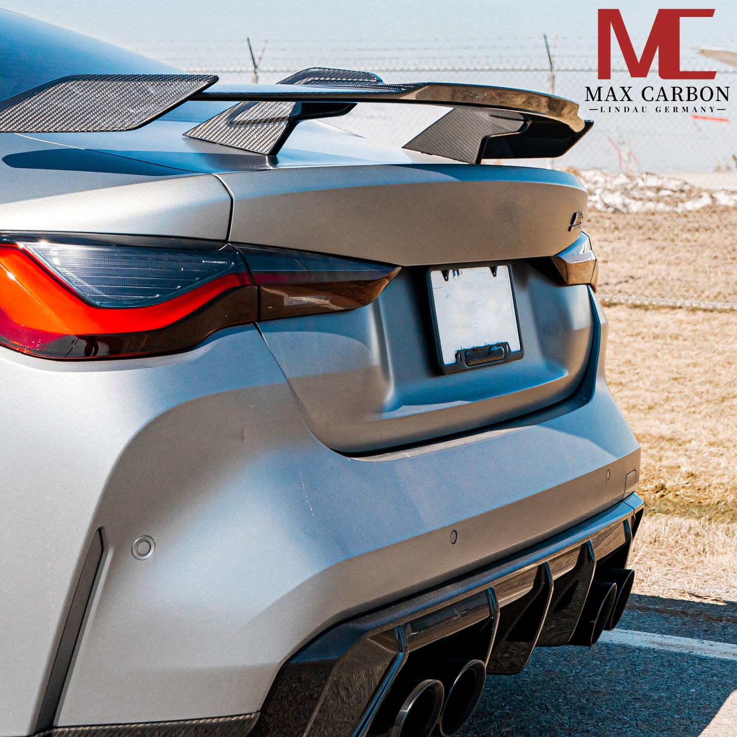 MAX CARBON Performance Dry Carbon Heckspoiler Heckflügel durchströmt für BMW G22 4er G82 M4 G80 M3 M2 G87