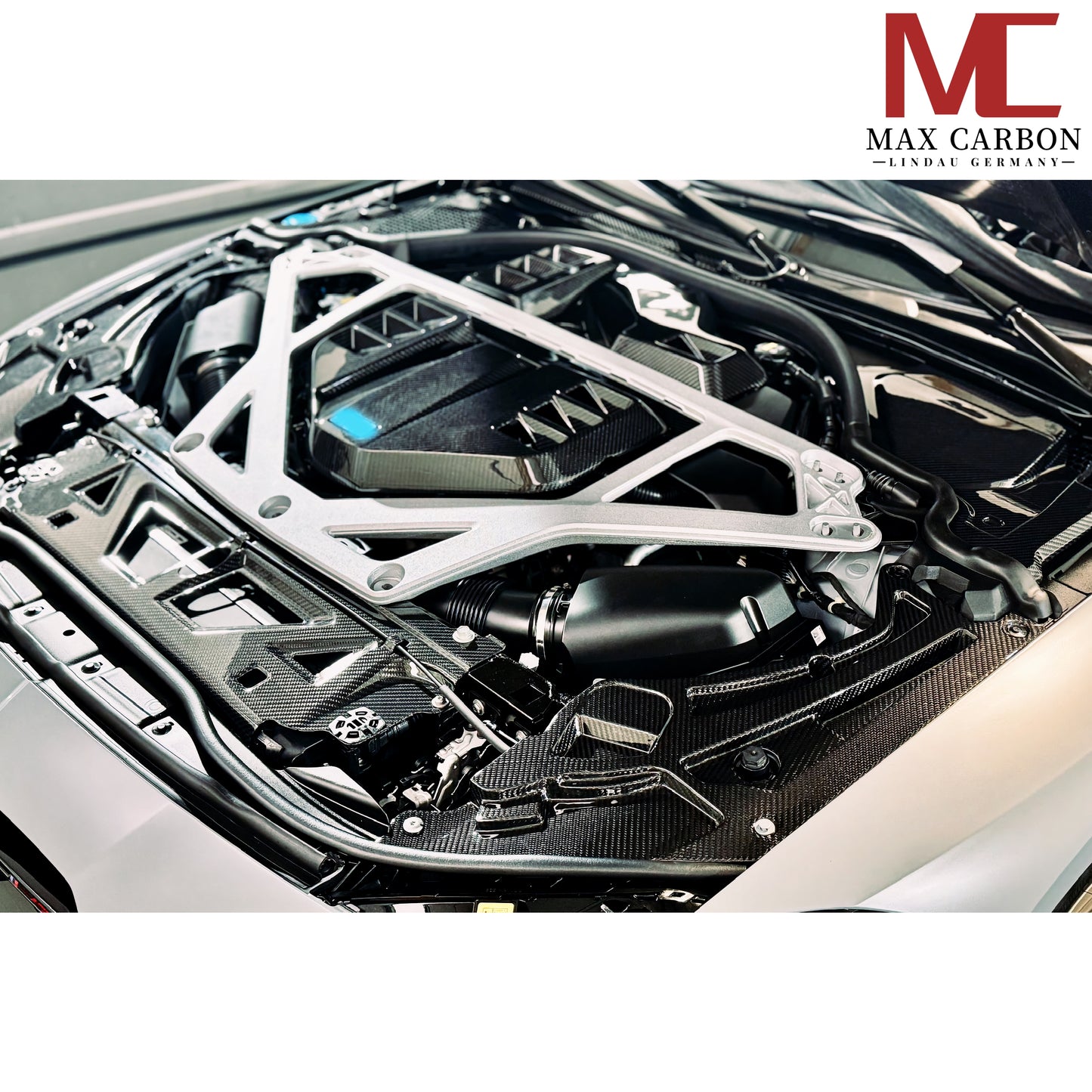 MAX CARBON Dry CARBON Motorabdeckung Motorraum Ersatz für BMW M3 G80 G81 G82 G83 M3 M4 M2 G87 BIG COVER