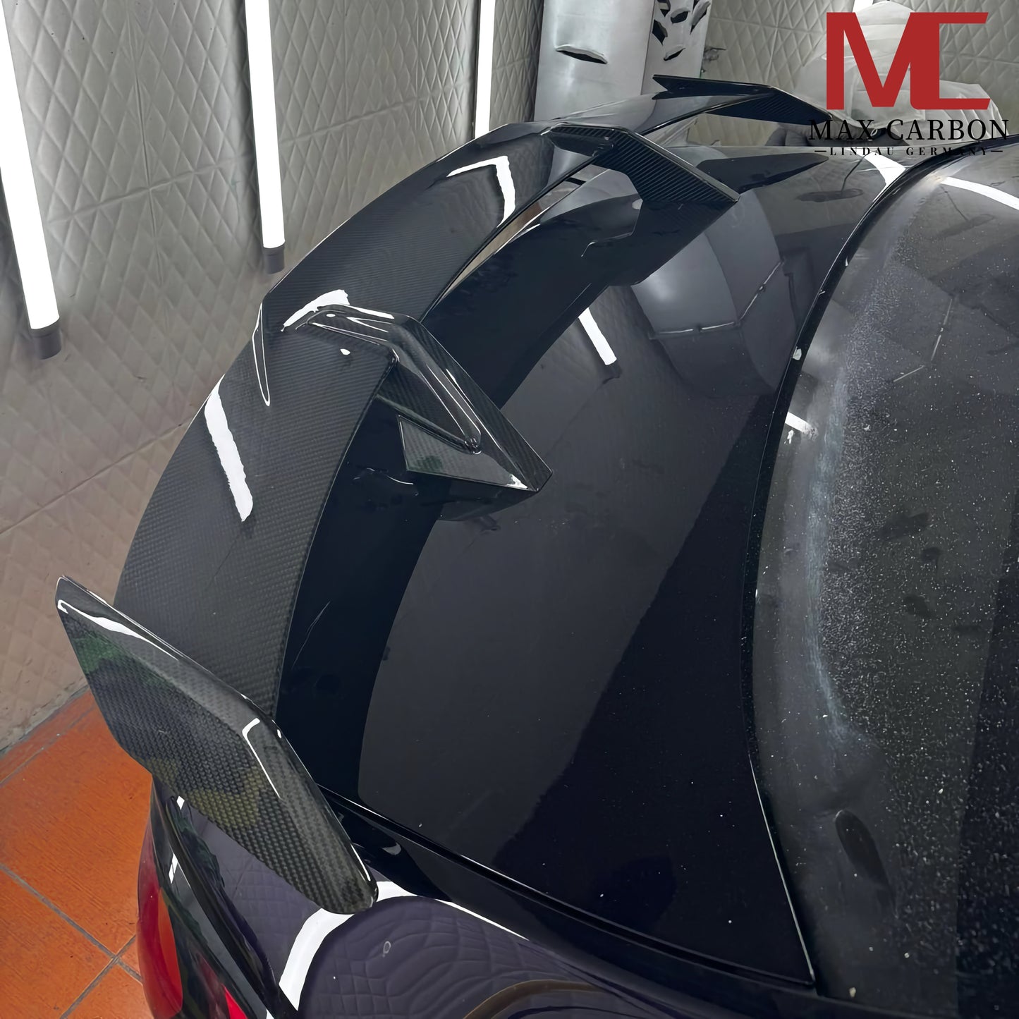 MAX CARBON Performance Dry Carbon Heckspoiler Heckflügel durchströmt für BMW G22 4er G82 M4 G80 M3 M2 G87