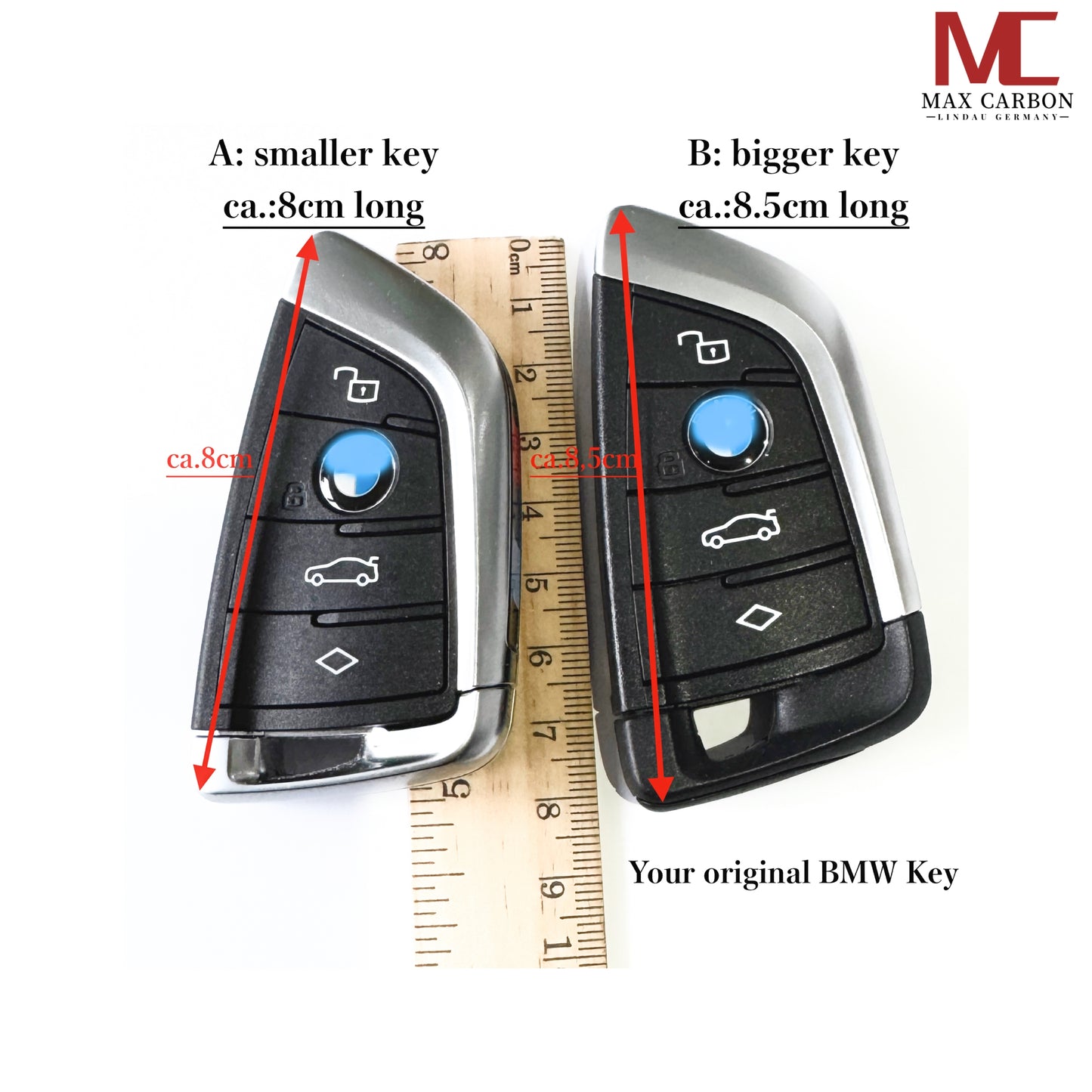 MAX CARBON Premium Schlüssel Cover Hülle für BMW F40 F44 F48 F39 F48 G20 G21 G22 G23 G26 G80 G81 G82 G83 G87 G30 G31 G32 G01 G02