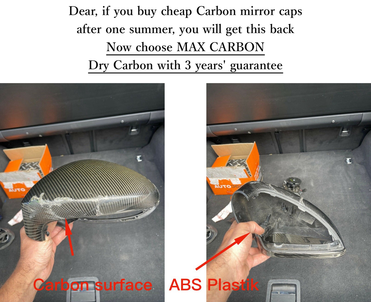 MAX CARBON Ersatz Spiegelkappen für Porsche Cayenne 9YA 9Y0 Cayenne Coupé 9YB S Turbo GTS GT