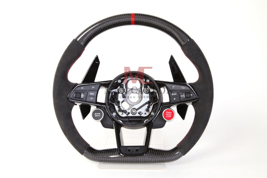 MC MAX CARBON Performance Dry Carbon komplett Lenkrad mit Tasten und Schaltwippen Austausch Ersatz für Audi R8 4S