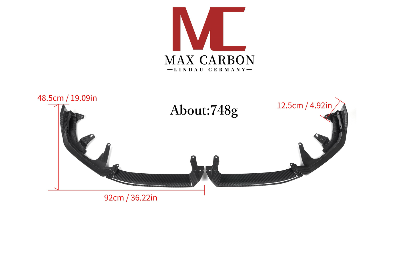 MC MAX CARBON Dry Carbon Prepreg Front Lip Front Attachment for BMW 5 Series G60 G61 