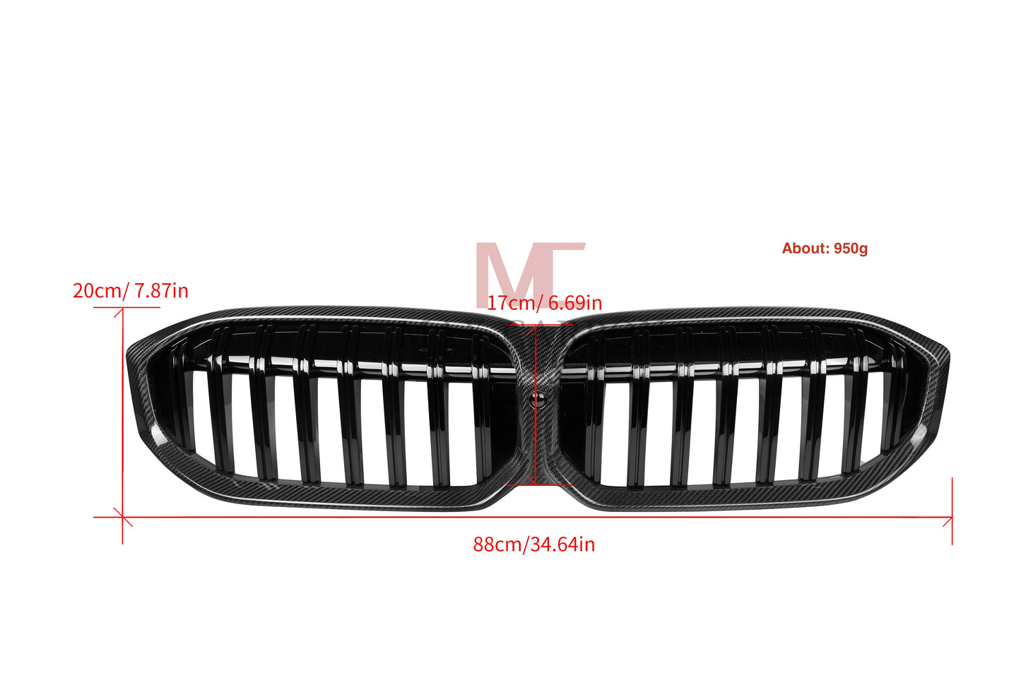 MC MAX CARBON Dry Carbon Ziergitter Grill Kühlergrill Ersatz für BMW G20 G21 inkl. M340i