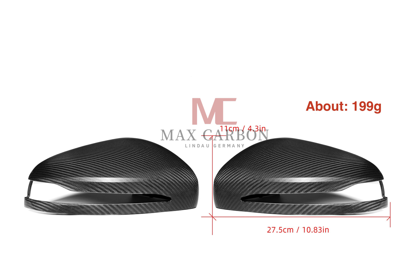 Coques de rétroviseurs MC MAX CARBON Performance Carbone Sec pour Mercedes Classe G W464 GLS GLE 