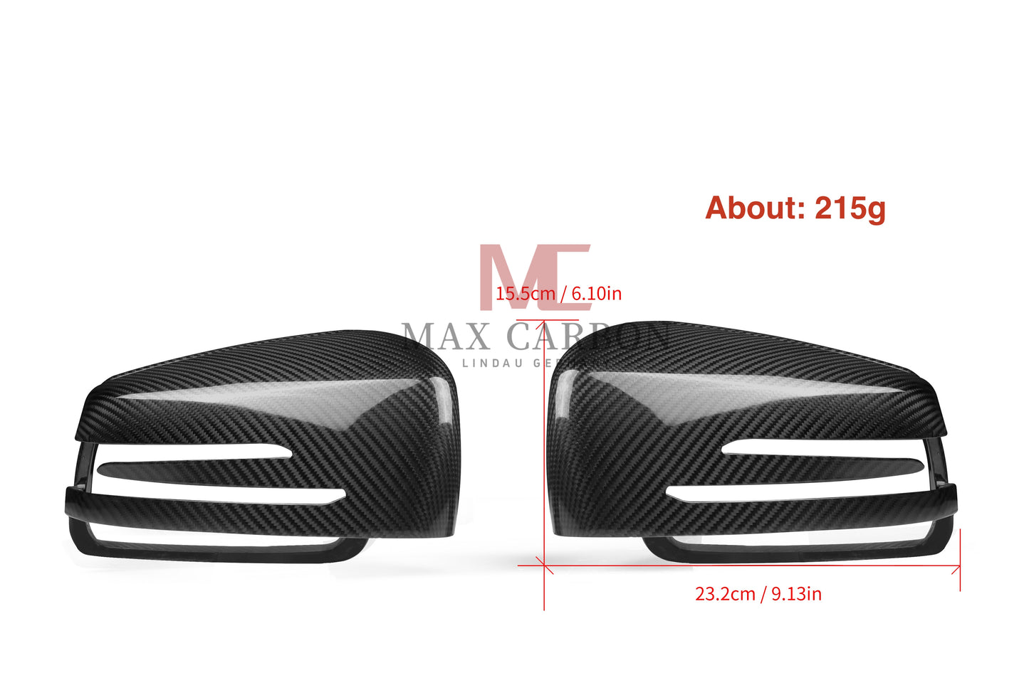 MAX CARBON Performance Spiegelkappen Gehäuse Dry Carbon für Mercedes G Klasse W463 GLS GLE