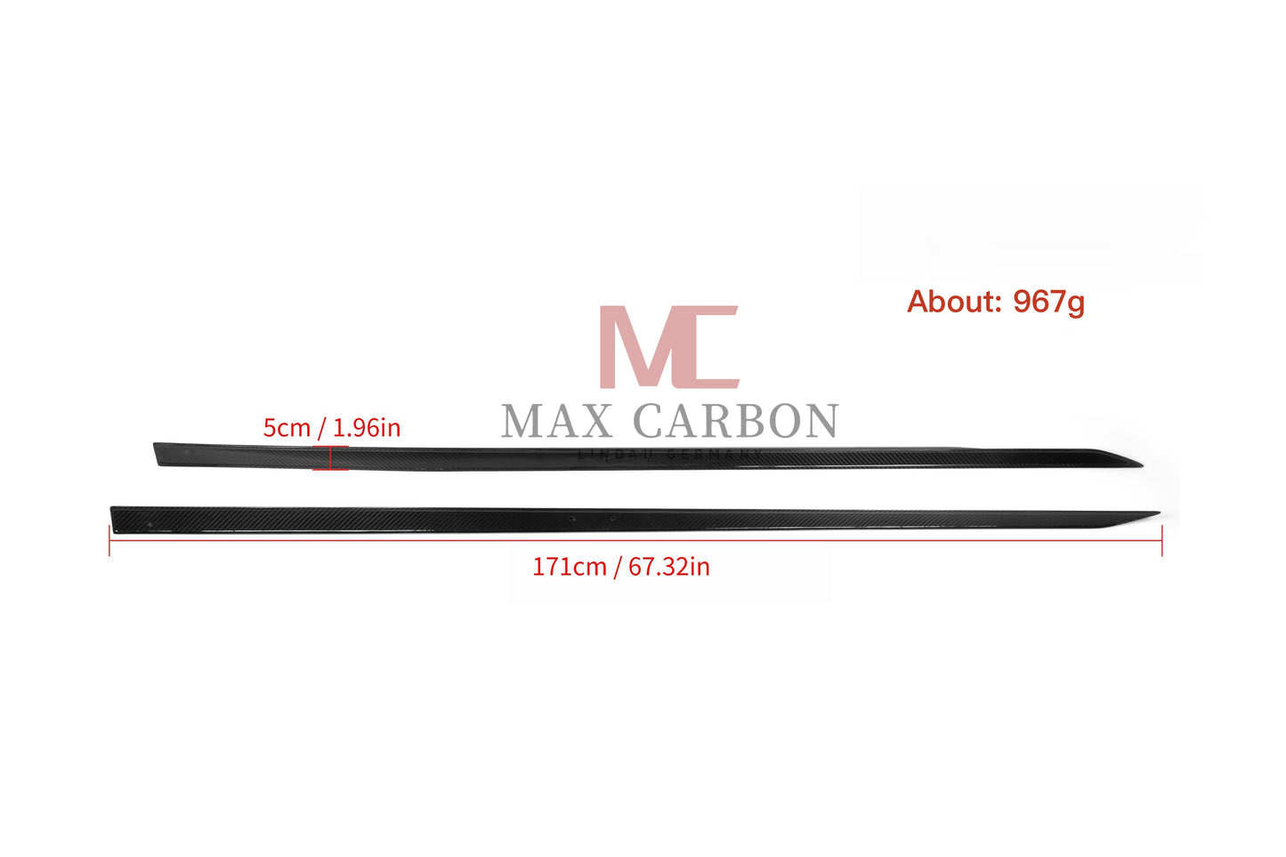 MC MAX CARBON Dry Carbon Prepreg Seitenschweller Aufsatz für BMW 5er G60 G61
